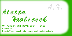 aletta havlicsek business card